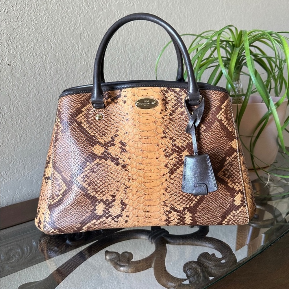 Coach Margot Snake Embossed Satchel